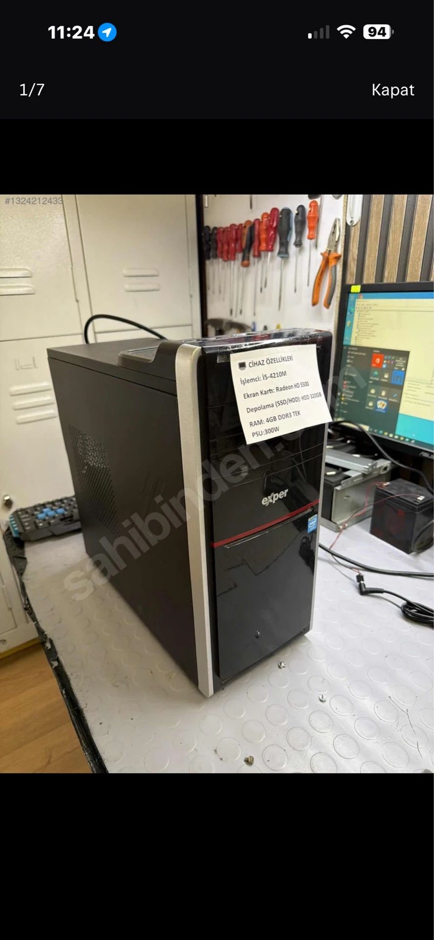 KASA İ5-3470 RADEON HD 5500 TOPLAMA PC İS OFİS MASAÜSTÜ EXPER