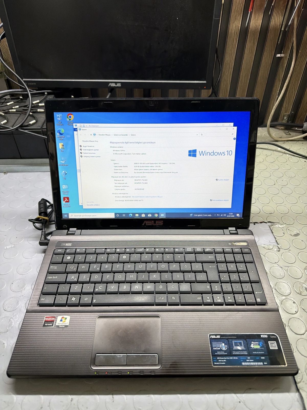 ASUS K53U AMD 6 GB LAPTOP NOTEBOOK DİZÜSTÜ OFİS İŞ