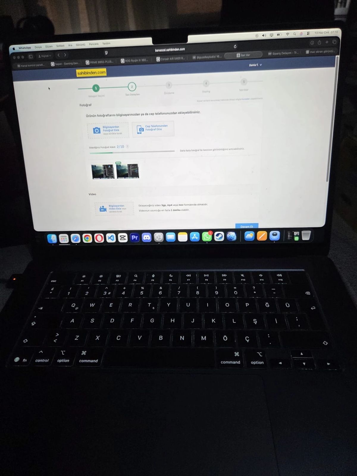MacBook Air 15 24GB RAM 512GB SSD Temiz Garantili