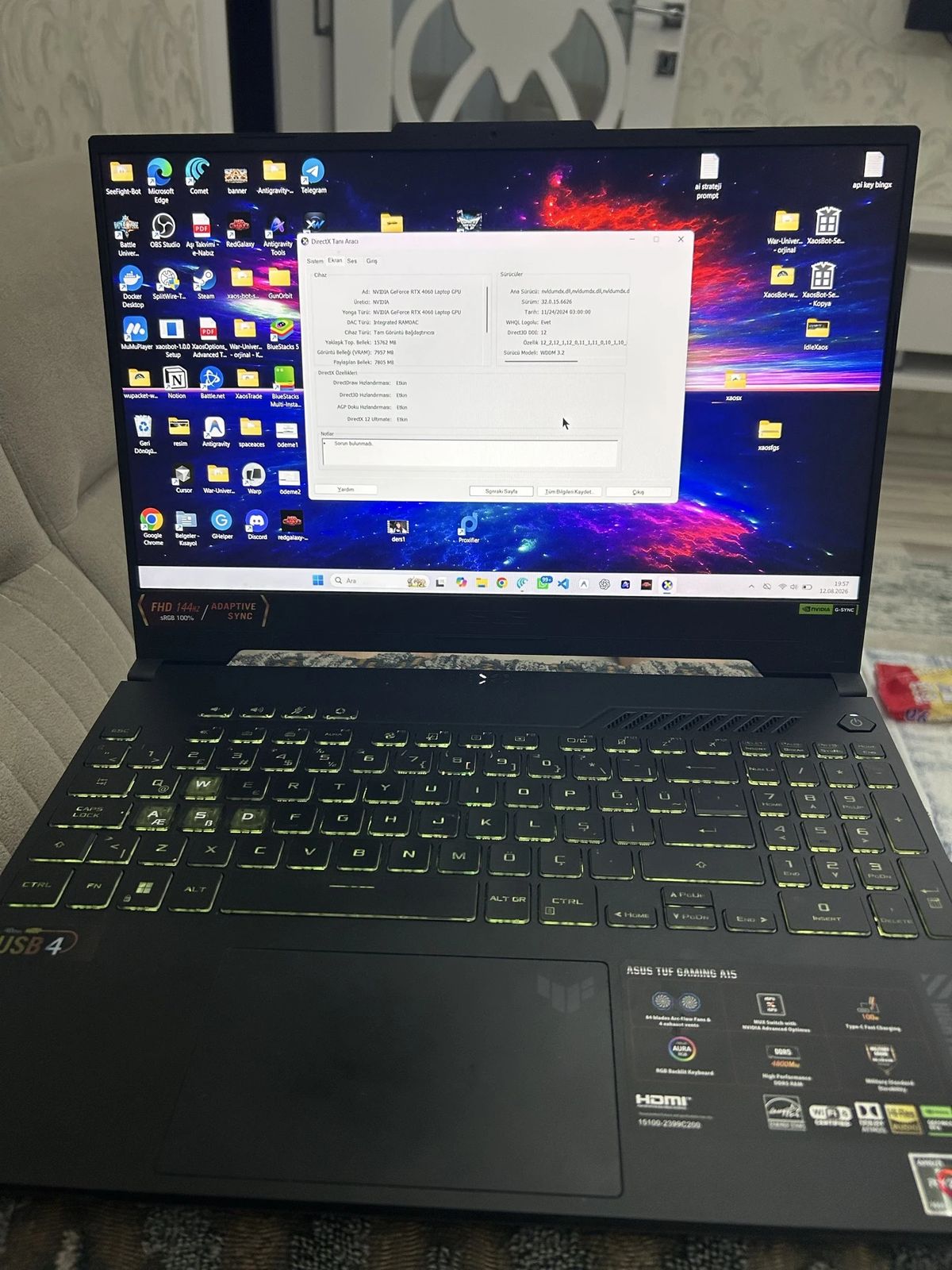 Asus TUF Gaming A15 AMD RYZEN 5 7535HS 16gb Ram 512GB SSD RTX 4060