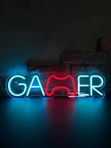 Neonite 'Gamer' Işıklı Neon Led Dekoratif Duvar Yazısı Tabelası (48x12cm)