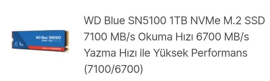 Wd sn5100 1 tb