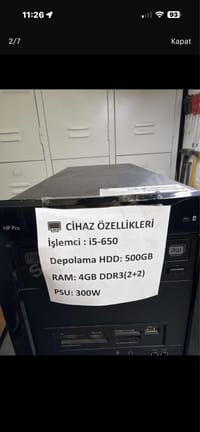 KASA İ5-650 4GB TOPLAMA PC OFİS İŞ MASAÜSTÜ HP - görsel 2