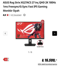 Monitör asus rog strix - görsel 3