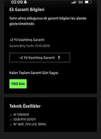 Tulpar T6 V3.7.5 16" Notebook Sıfıra Yakın Garantili(5070 TI) - görsel 5