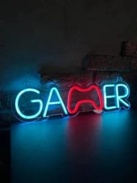 Neonite 'Gamer' Işıklı Neon Led Dekoratif Duvar Yazısı Tabelası (48x12cm) - görsel 2