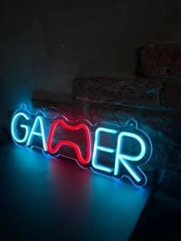 Neonite 'Gamer' Işıklı Neon Led Dekoratif Duvar Yazısı Tabelası (48x12cm) - görsel 3