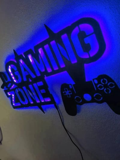 Gaming Zone LED Işıklı Ahşap Tablo